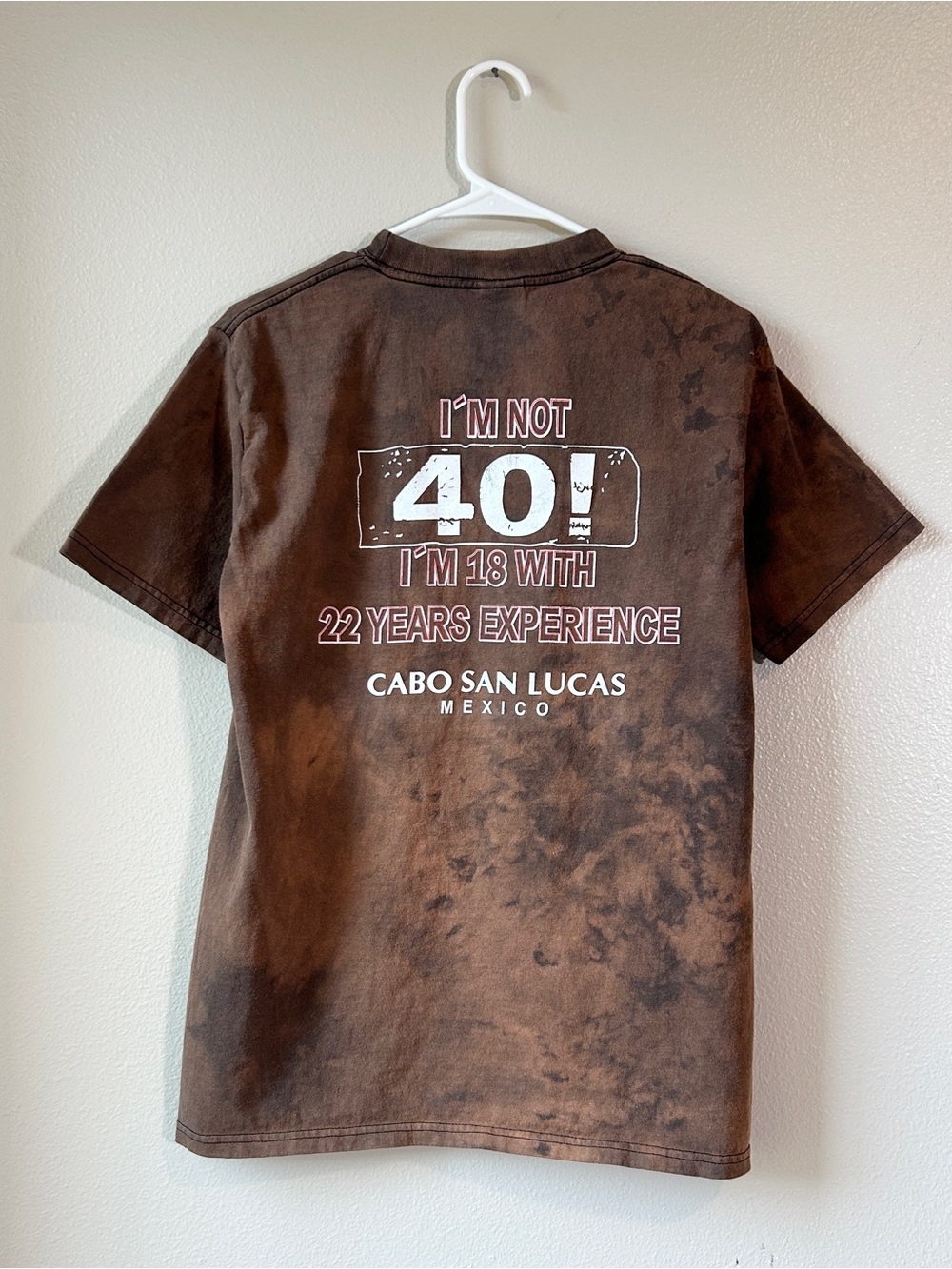 Yazbek Funny Cabo San Lucas Heavy Weight Tie Dye Men’s T-Shirt Brown M